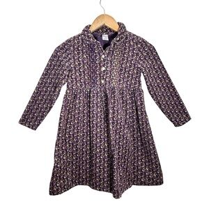 Vintage Gymboree Purple Micro Floral Corduroy Kids Dress Size 8